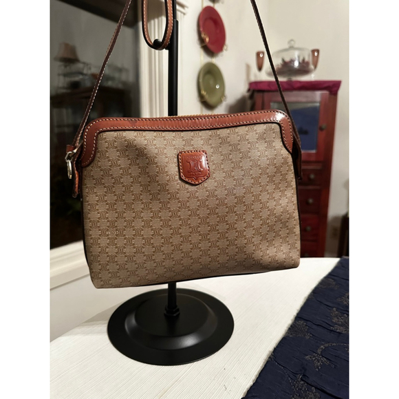 Celine Beige Brown Monogram Canvas Crossbody Bag - Picture 2 of 11